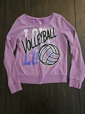 Justice Purple Volleyball Graphic Sweatshirt